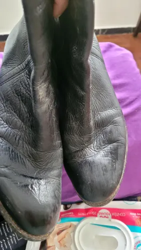 Bota couro 37 preta