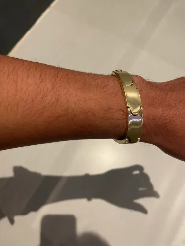 Bracelete de moeda antiga banhada a ouro 18k