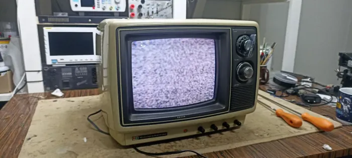 TV de tubo SEMP portátil bege