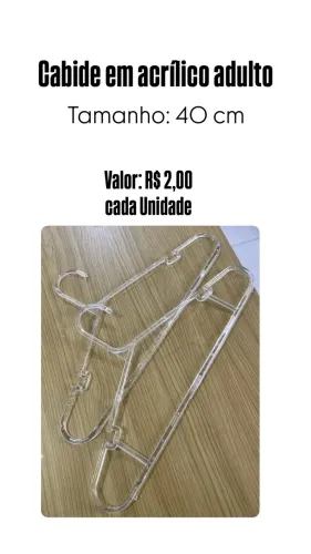 Cabide acrílico adulto
