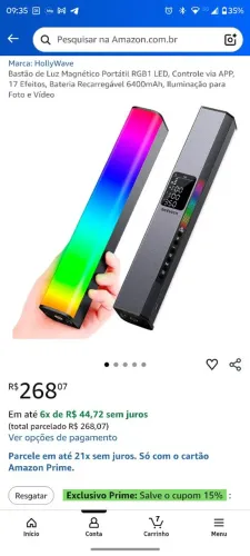 Bastão de Luz Magnético Portátil RGB LED ?