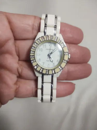 RELÓGIO FEMININO TECHNOS FASHION 2035FU/8B - CERÂMICA BRANCA COM CRISTAIS - NOVO