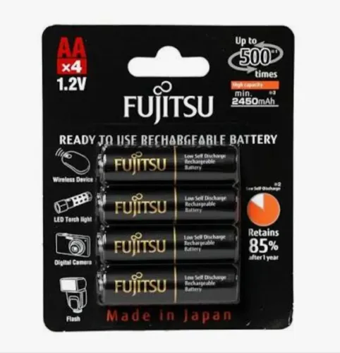 4 Pilhas Fujitsu AA Recarregáveis 2550mah