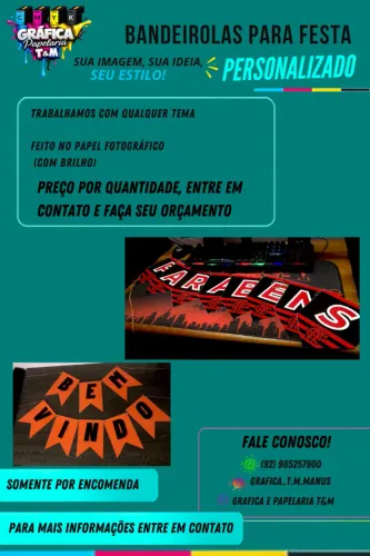 Bandeirolas personalizadas para festas