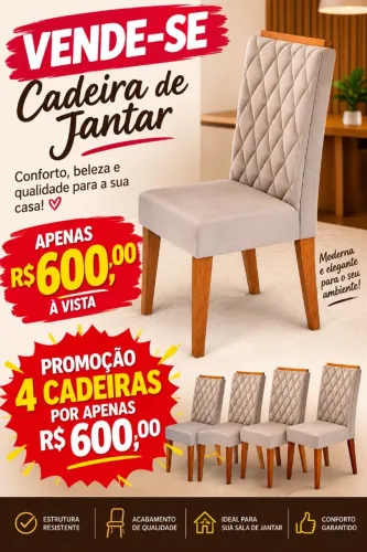 Vende-se cadeiras para mesa de jantar.