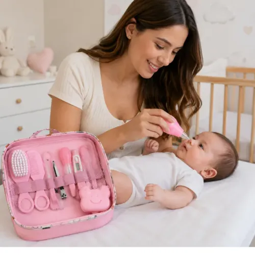 Kit Higiene Bebê 13 Peças Completo Recém Nascido Azul e Rosa
