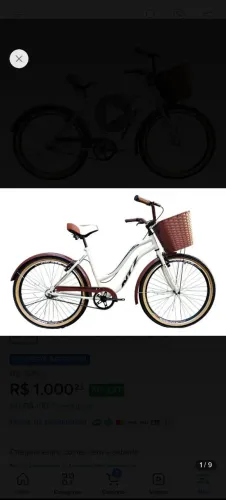 Bicicleta urbana retro vintage aro 26 com cesta tamanho M