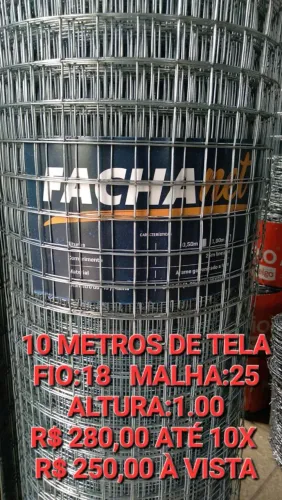10 METROS DE TELA SOLDADA VIVEIRO 