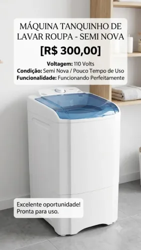 ?Máquina Tanquinho Semi Nova - Funcionando Perfeitamente valor R$300,00