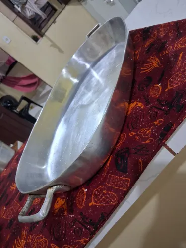 assadeira, travessa oval de alumínio fundido grosso