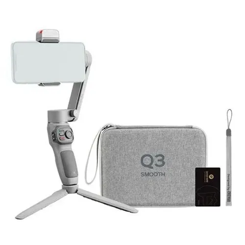 Estabilizador Zhiyun Smooth Q3 Combo Gimbal 3 Eixos para Smartphone com Luz LED Tripé e Bo