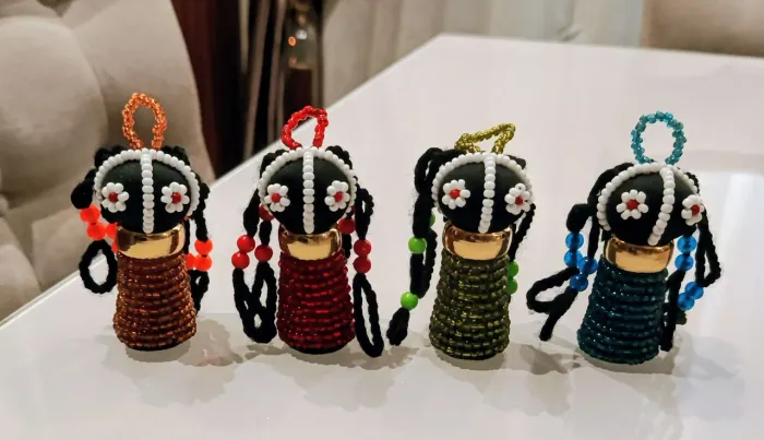Conjunto de Bonecas Ndebele originária da África do Sul 