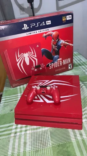 PS4 Pro Edição Homem Aranha 2 tera SSD Na Caixa Completo 