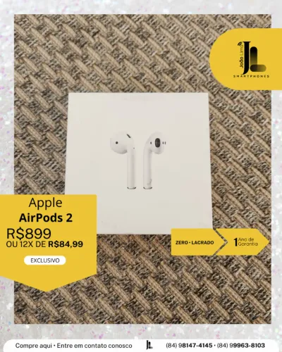 APPLE AIRPODS 2, LACRADO, EXCLUSIVO!