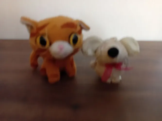 Kit miniatura pelucia gato e rato
