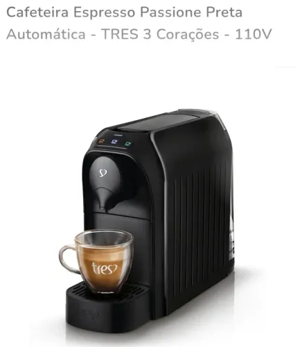 Cafeteira espresso passione, tres 3 coraçoes 