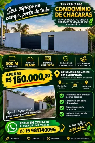 Terreno em condomínio de chácaras