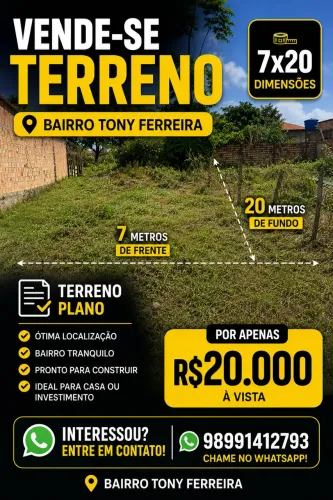 Vendo terreno bem localizado, já no pronto de construir ou para investimento