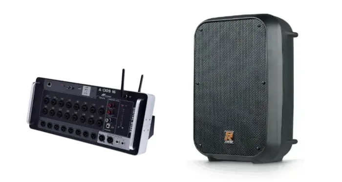 Mesa Duonn Axios 16 Digital Rack 16 Canais 8 Aux Bivolt + Caixa Ativa Sr-88a Staner 85W