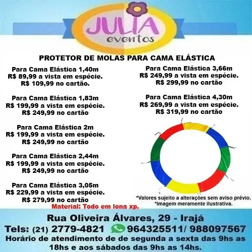 Protetor Proteção de molas p/ Pula pula Cama elástica a partir de R$89,99