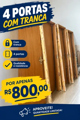 4 portas novas com tranca