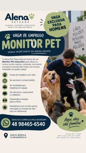 Vaga masculina para monitor pet