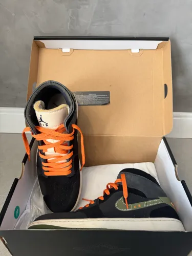 Air Jordan 1 Mid SE Craft Anthracite Light Olive com Caixa Original