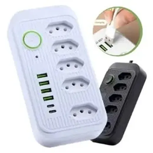Extensão Tomadas com USB e TypeC Universal Bivolt 110v/220v 2500W Power 2m Filtro De Linha