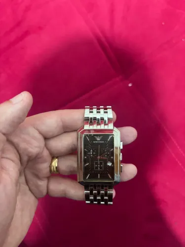Relógio Emporio Armani AR0417 Original - Cronógrafo - Aço - Muito Elegante