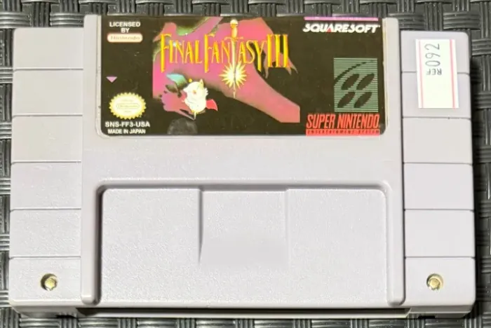 Final Fantasy III Original SNES Super Nintendo Relabel Frontal
