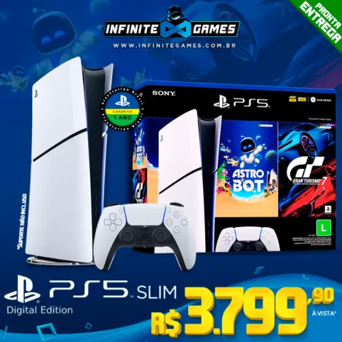 PlayStation 5 SLIM Digital com 02 Jogos, novos e lacrados! Loja Física! Parcelamos 18x!