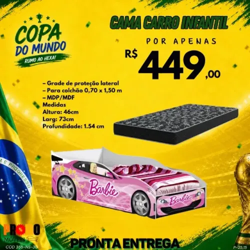 Cama carro Barbie (Pague na entrega)