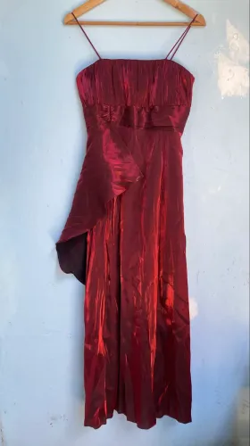 Vestido Longo Feminino de Festa Vermelho Brilhante, Tam M