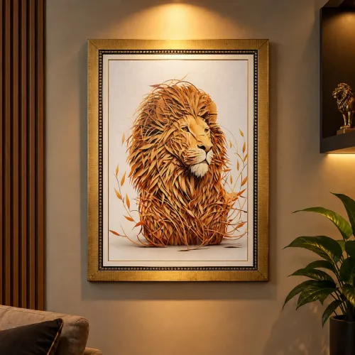 Quadro resinado leão
