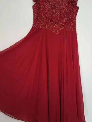 Vestido de madrinha Vinho - Ombro a Ombro