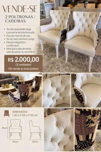 Kit 2 Poltronas Luxo