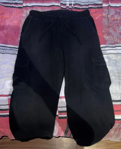 Calça Cargo Baggy Preta Tam. G - Estilo Streetwear