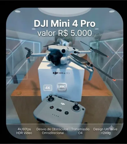 Drone DJi Mini 4 Pro ! Uma Bateria ! Novíssimo! 10 dias ! Leia