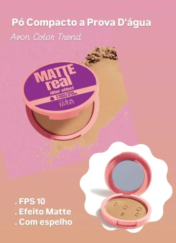 Pó Compacto Facial Color Trend Matte Real À Prova D'Água Avon