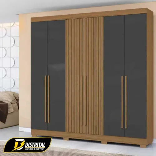 Guarda Roupa 0230 Casal 6 Portas 2 Gavetas<br>