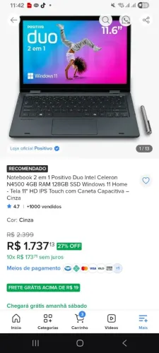 Notebook positivo 