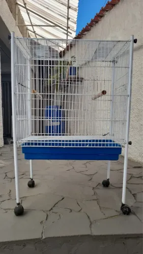 Viveiro para Pássaros Grande com Suporte e Rodinhas