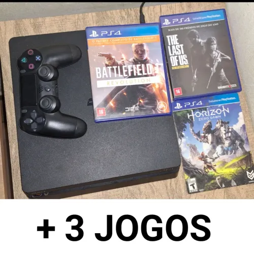 Playstation 4 Slim 500gb + 3 Jogos.