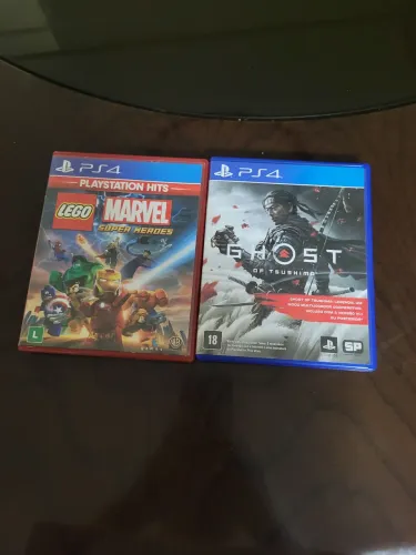 2 jogos ps4 e ps5 Ghost of tsushima e Lego Marvel super heroes