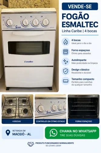 Fogão Esmaltec Caribe 4 Bocas