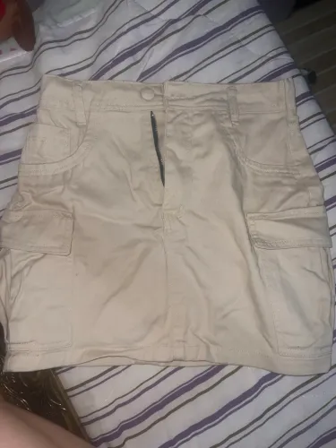 Saia cargo jeans bege
