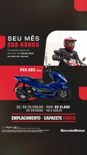 PCX 160 ABS 2026 - 0km - ENTRADA + 48x528,46 -EMPLACAMENTO + CAPACETE