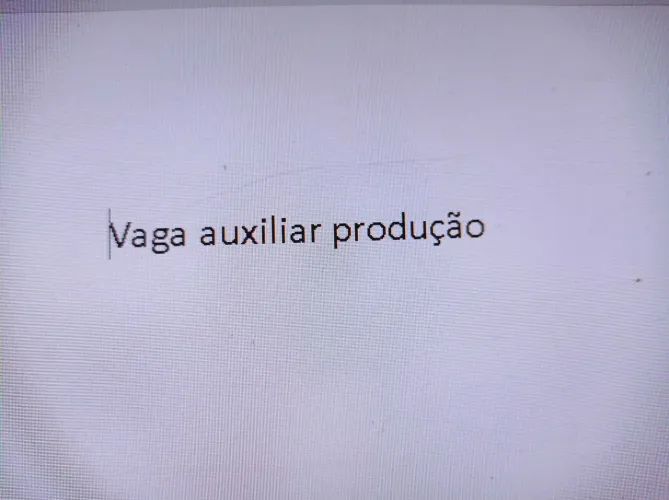 Vaga auxiliar de produção