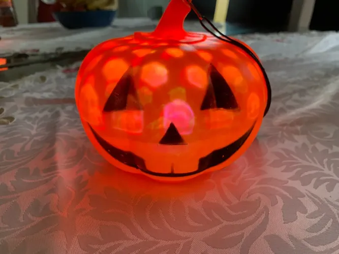 Luminária Abóbora de Halloween com LED e Som - 15 cm