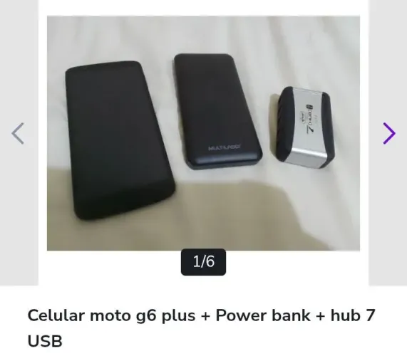Celular moto g6 plus + Power benk + hub 